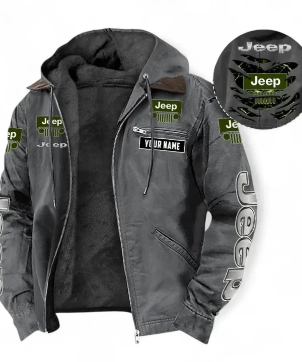4x4 Vehicle Maker Hooded And Flannel Hoodie, Sporty Streetwear Hoodie For Car Lovers CAR391 - Gray