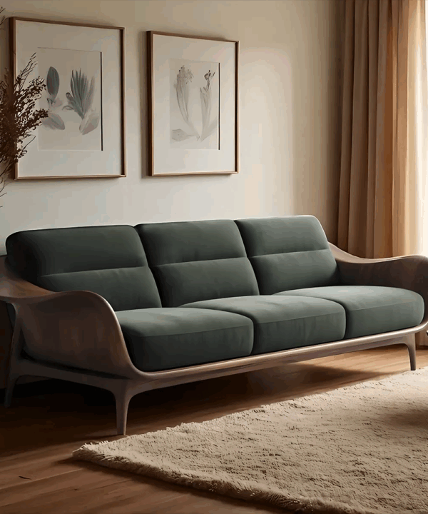 Easy-to-Clean Modern Ash Wood Sofa with Sleek Style