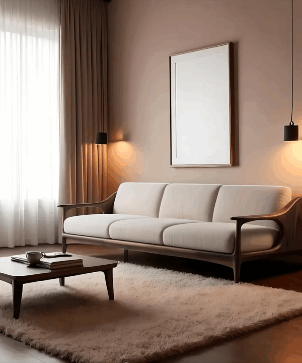Premium Durable Ash Wood Sofa with Elegant Modern Design
