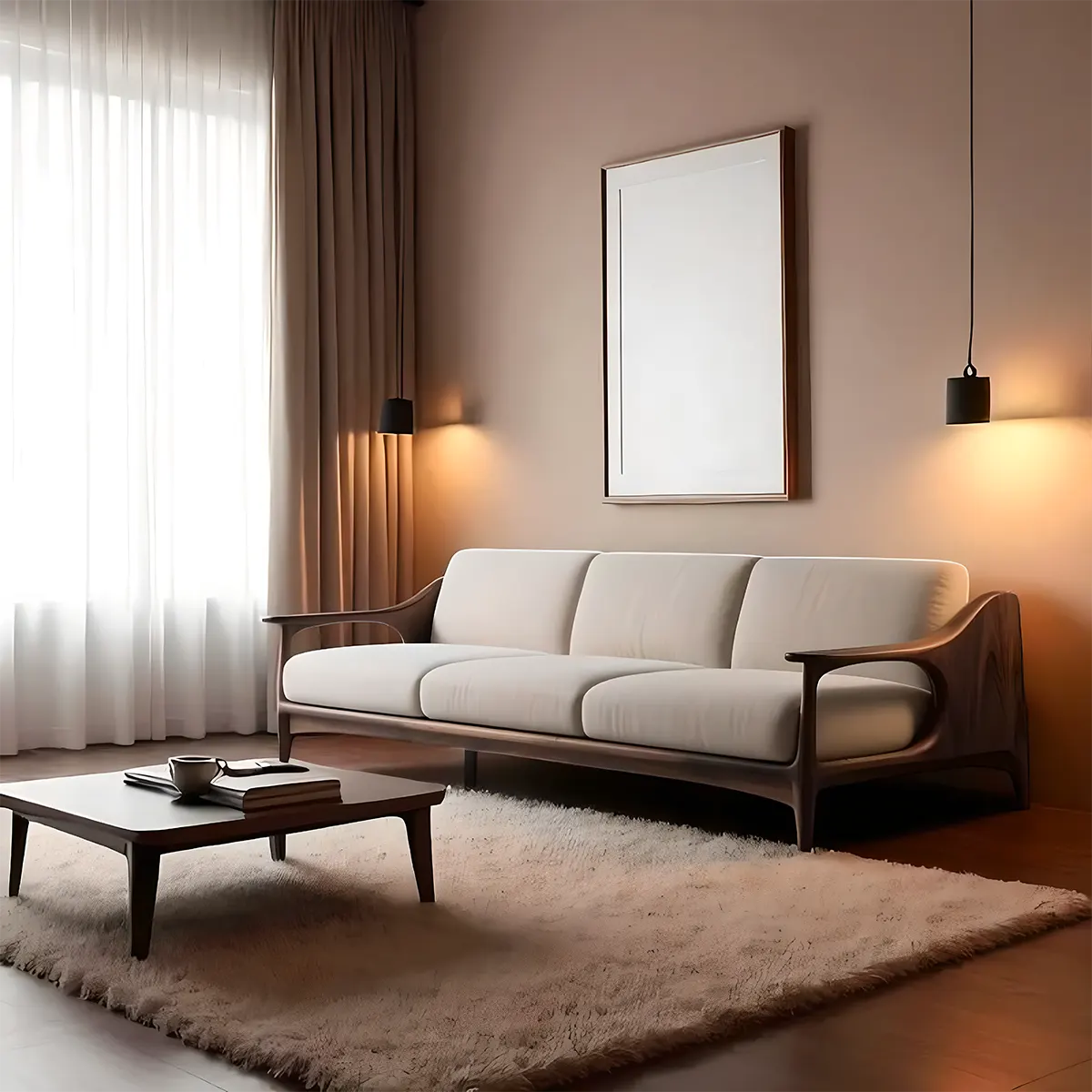 Premium Durable Ash Wood Sofa with Elegant Modern Design