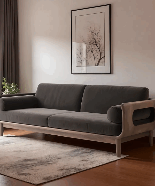 Luxurious Minimalist Ash Wood Sofa for Modern Living Rooms