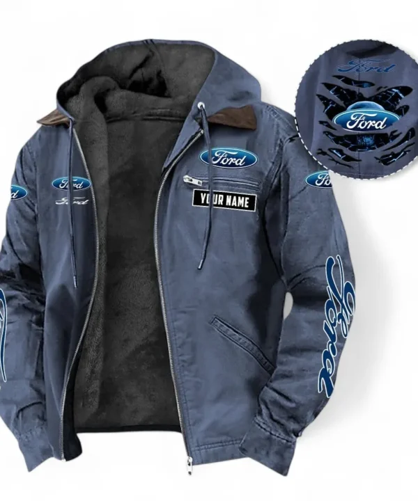 American Classic Hooded And Flannel Hoodie, Sporty Urban Hoodie Style For Car Lovers CAR391 - Navy Blue