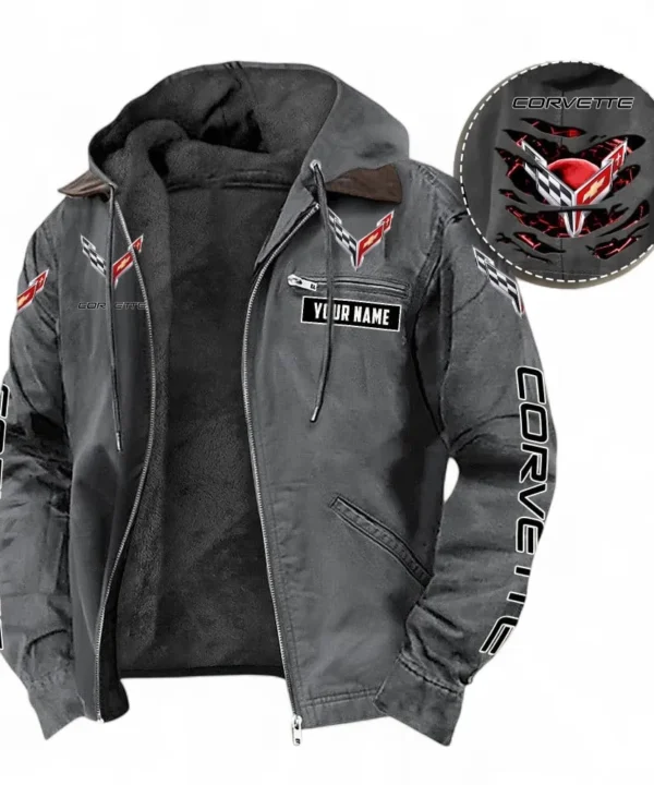 Classic Muscle Car Hooded And Flannel Hoodie, Comfortable Daily Wear For Car Lovers CAR391 - Gray
