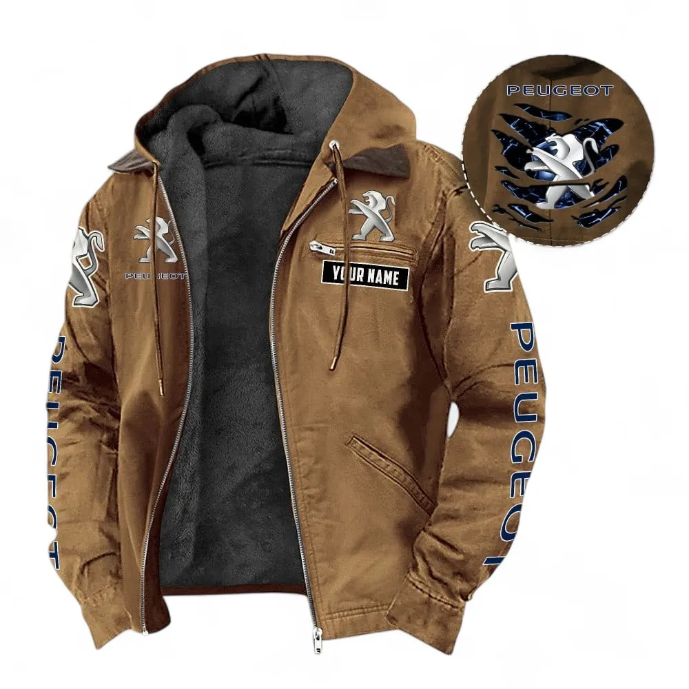Compact Hatchback Hooded And Flannel Hoodie, Rugged Casual Fit Hoodie For Car Lovers CAR391 - Camel