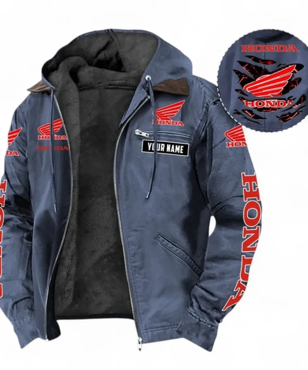 Dual-Sport Motorcycle Hooded And Flannel Hoodie, Exclusive Logo Hoodie For Motor Lovers CAR391 - Navy Blue