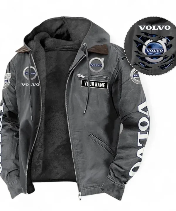 Durable Auto Brand Hooded And Flannel Hoodie, Streetwear Outfit For Car Lovers CAR391 - Gray