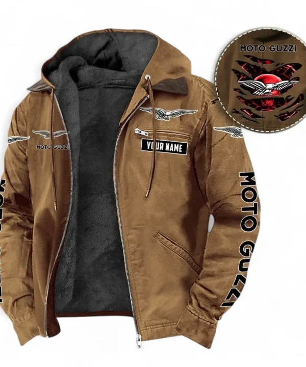 European Motorbike Hooded And Flannel Hoodie, Street-Ready Casual Hoodie For Motor Lovers CAR391 - Camel