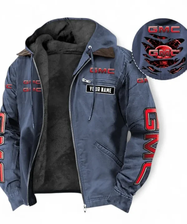 Heavy-Duty Pickup Hooded And Flannel Hoodie, Durable & Casual Streetwear For Car Lovers CAR391 - Navy Blue