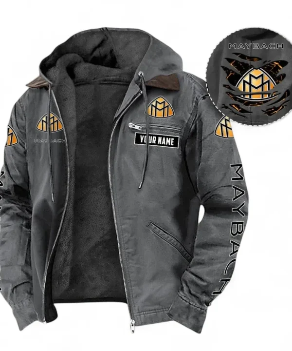 High-End Luxury Auto Hooded And Flannel Hoodie, Streetwear Outfit For Car Lovers CAR391 - Gray