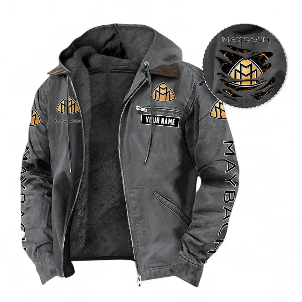 High-End Luxury Auto Hooded And Flannel Hoodie, Streetwear Outfit For Car Lovers CAR391 - Gray