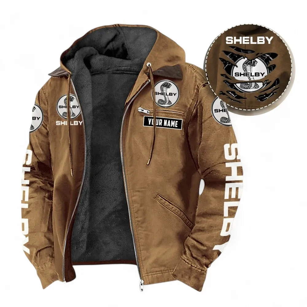 Iconic Pony Car Hooded And Flannel Hoodie, Rugged Casual Fit Hoodie For Car Lovers CAR391 - Camel