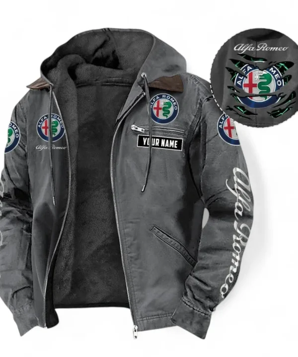 Italian Classic Hooded And Flannel Hoodie, Streetwear Outfit For Car Lovers CAR391 - Gray