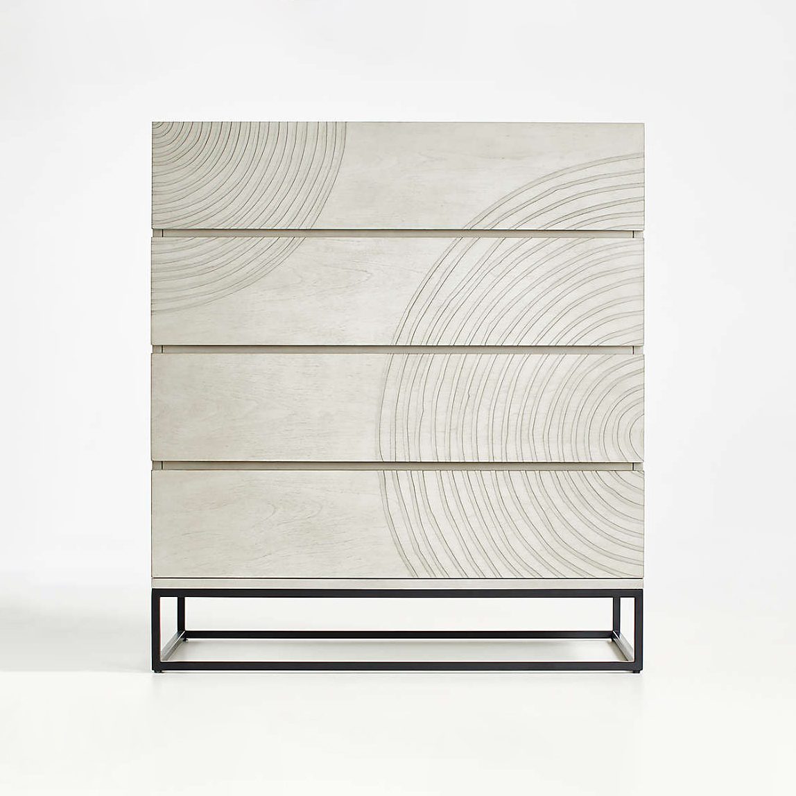 Refined Drawer Chest with Upholstered Details