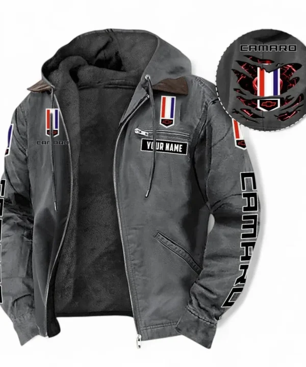 Muscle Car Hooded And Flannel Hoodie, Sporty & Casual  Hoodie For Car Lovers CAR391 - Gray