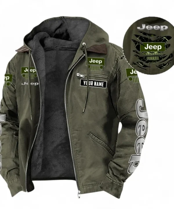 Off-Road SUV Brand Hooded And Flannel Hoodie, Comfortable Urban Hoodie For Car Lovers CAR391 - Green