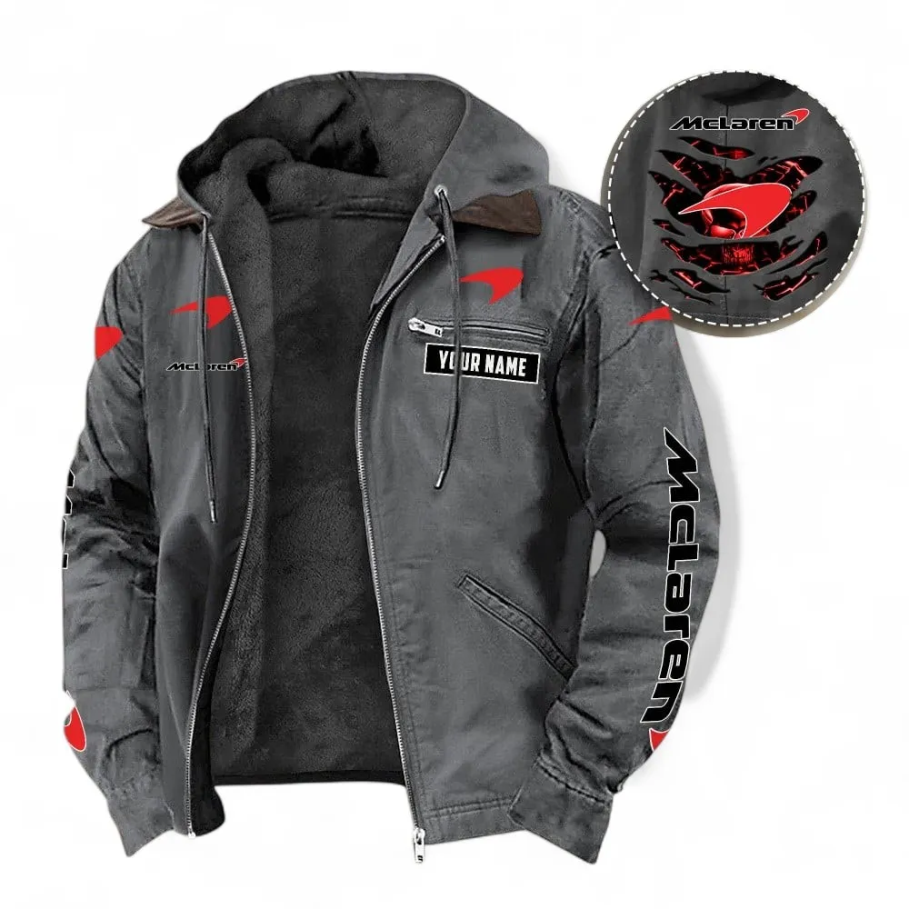 Racing Icon Hooded And Flannel Hoodie, Sporty Everyday Wear Hoodie For Car Lovers CAR391 - Gray