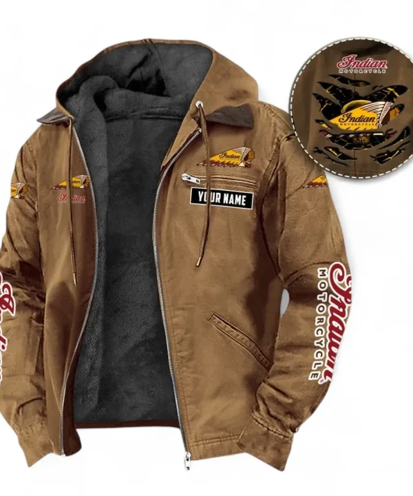 Retro Touring Motorcycle Hooded And Flannel Hoodie, Exclusive Logo Hoodie For Motor Lovers CAR391 - Camel