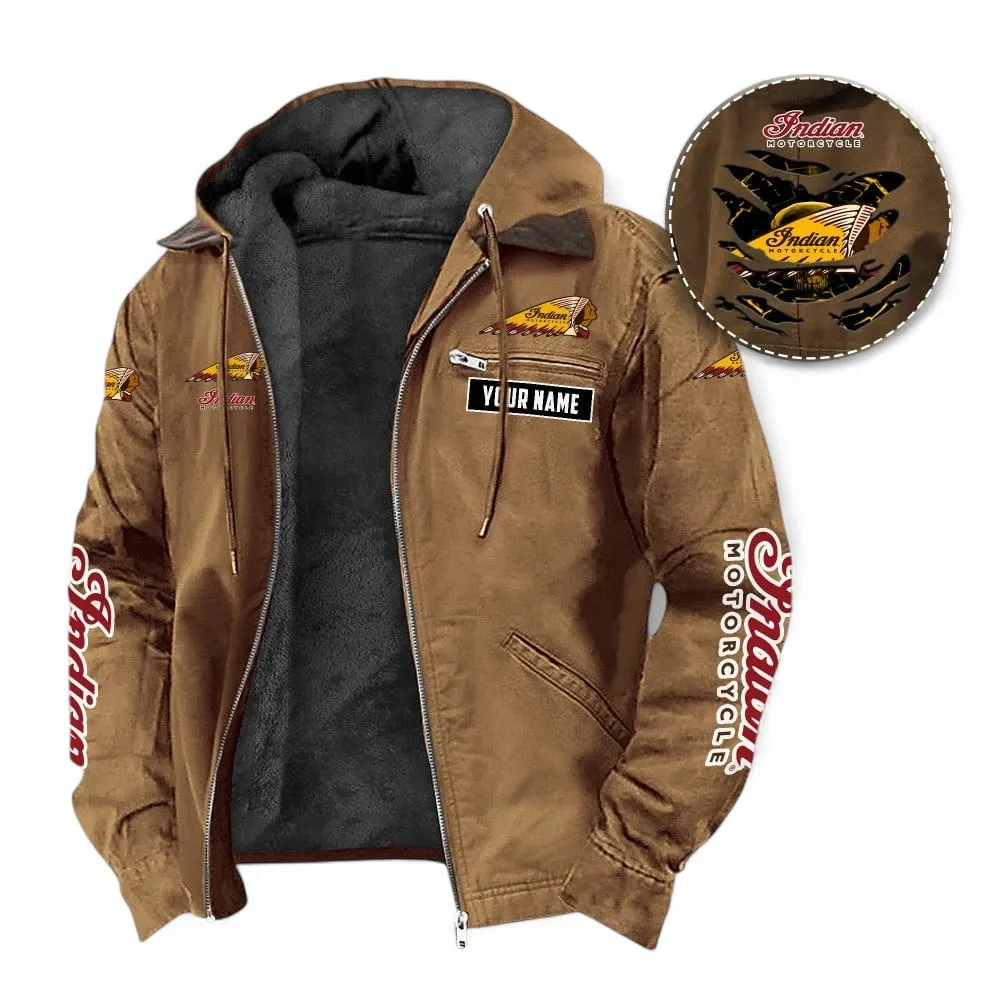 Retro Touring Motorcycle Hooded And Flannel Hoodie, Exclusive Logo Hoodie For Motor Lovers CAR391 - Camel
