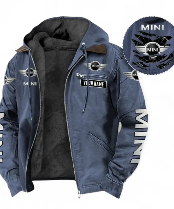 Small Two-Seater Hooded And Flannel Hoodie, Classic Comfortable Hoodie For Car Lovers CAR391 - Navy Blue