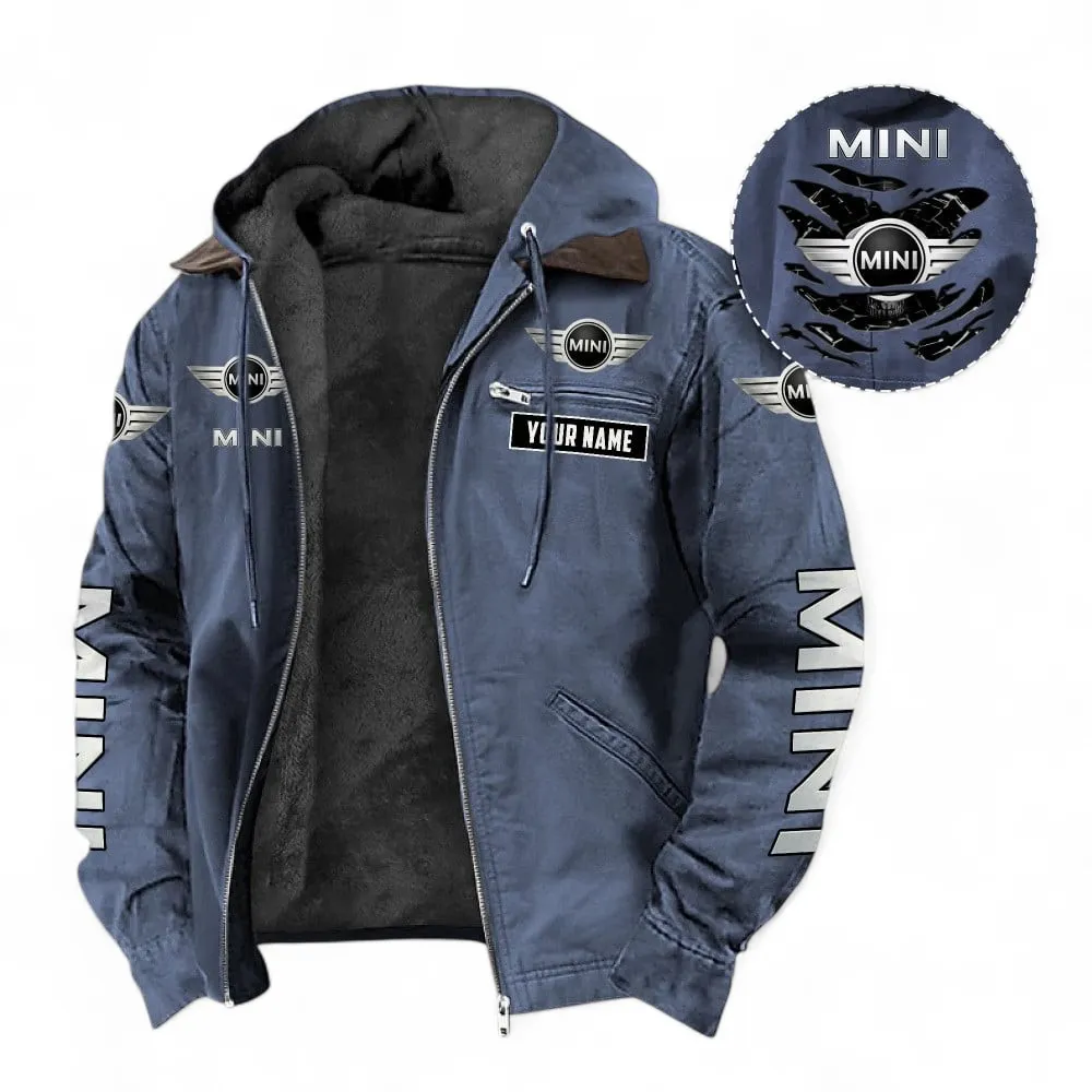 Small Two-Seater Hooded And Flannel Hoodie, Classic Comfortable Hoodie For Car Lovers CAR391 - Navy Blue