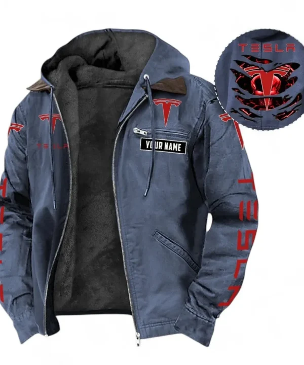 Smart EV Hooded And Flannel Hoodie, Adventure-Ready Hoodie For Car Lovers CAR391 - Navy Blue
