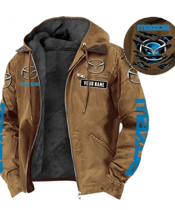 Touring Car Hooded And Flannel Hoodie, Adventure-Ready Streetwear For Car Lovers CAR391 - Camel