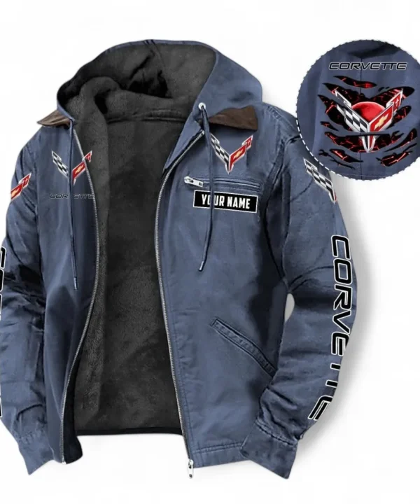 Two-Seater Sports Car Hooded And Flannel Hoodie, Durable & Casual Streetwear For Car Lovers CAR391 - Navy Blue