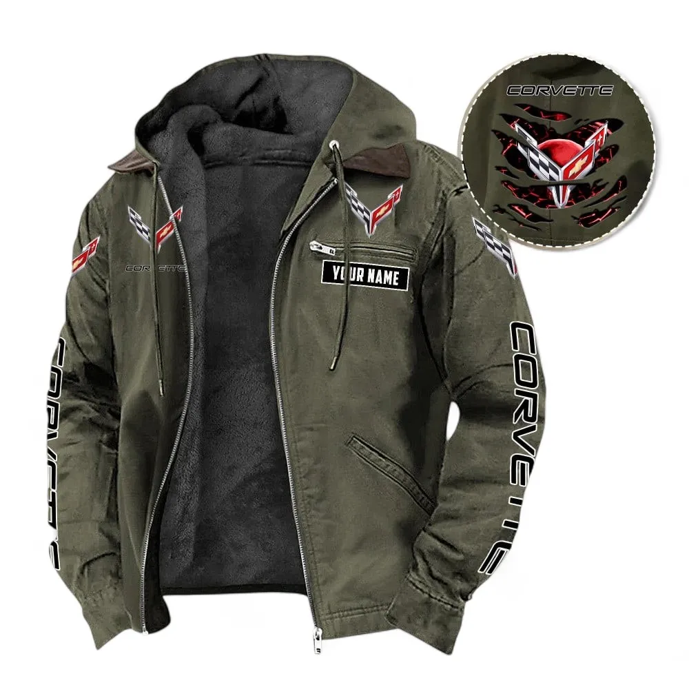Two-Seater Sports Car Hooded And Flannel Hoodie, Rugged Casual Hoodie For Car Lovers CAR391 - Green